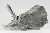 Lustrous, Metallic Stibnite Crystal Spray On Matrix - China #175841-3